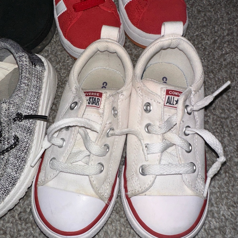 Converse Kids Red and White Sneakers size 8